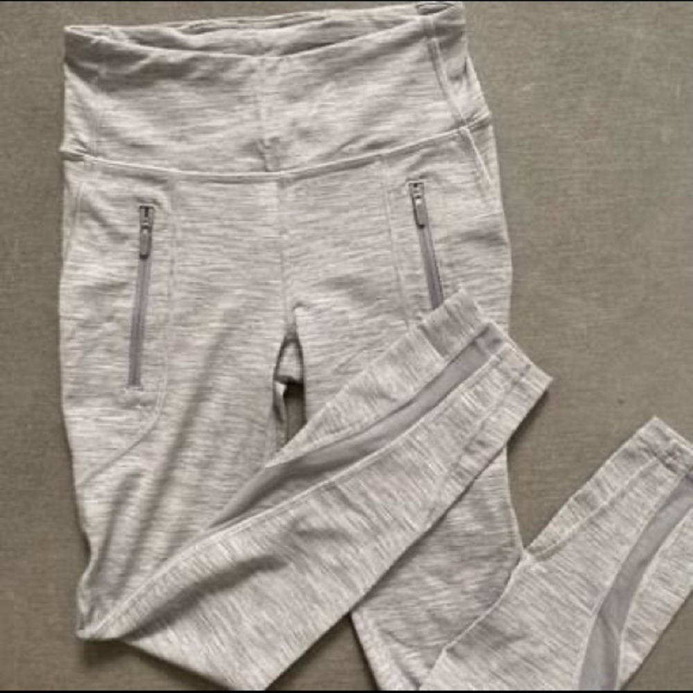 Lululemon 7/8 Mesh front zip leggings